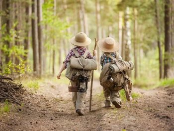Children participating in the Young Stewards Program, learning about the forest ecosystem.